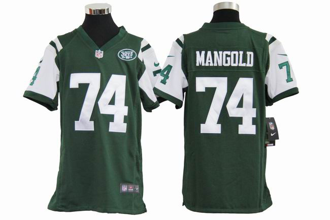 Nike youths Game Jersey New York Jets 74 Nick Mangold Green